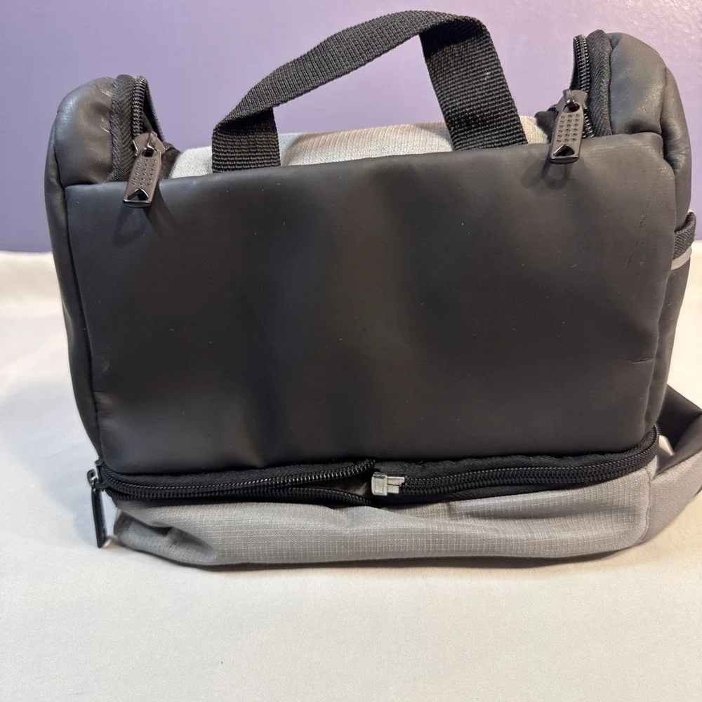 totes. Hanging Travel Toiletry Bag Organizer Black Gray Dopp Kit Cosmetics Case